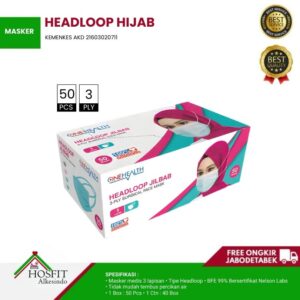 Masker Headloop Hijab 3-Ply Onehealth